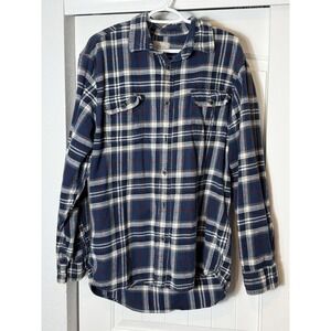 JACHS Flannel long sleeve Plaid SIZE XLT Blue White Heavy outdoors